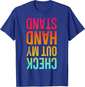 Check Out My Handstand Funny Gymnastics Boys Girls T-Shirt - T-Shirt | Royal