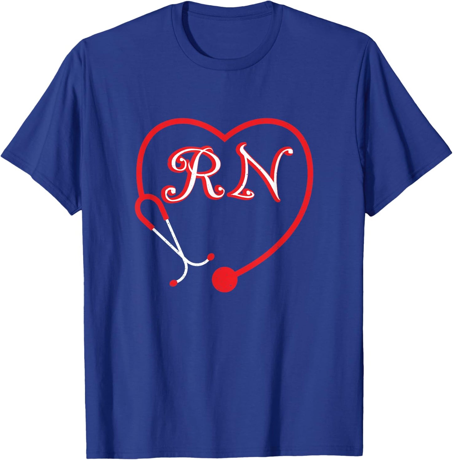 Registered Nurse Valentine's Day Heart stethoscope RN T-Shirt - T-Shirt | Royal