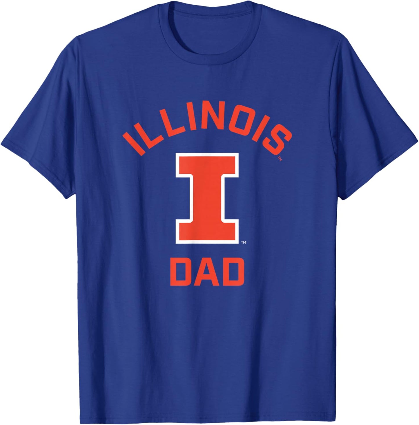 Campus Lab University of Illinois Fighting Illini Arched Dad - Blue, -Adults, Short Sleeve, Classic Fit, Small T-Shirt - T-Shirt | Royal