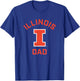 Campus Lab University of Illinois Fighting Illini Arched Dad - Blue, -Adults, Short Sleeve, Classic Fit, Small T-Shirt - T-Shirt | Royal