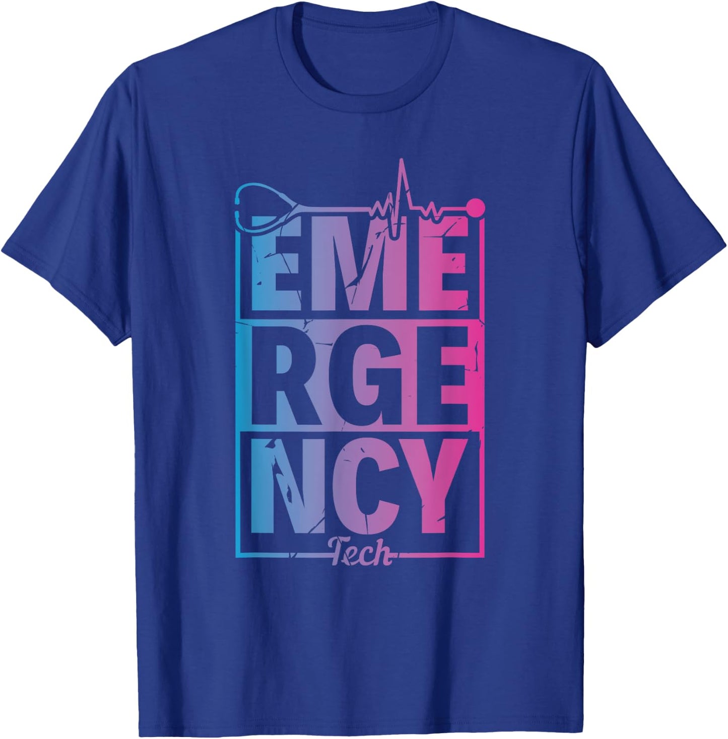 ER Tech Emergency Room Technologist Apparel Adult X-Small Black Short Sleeve Modern T-Shirt - T-Shirt | Royal