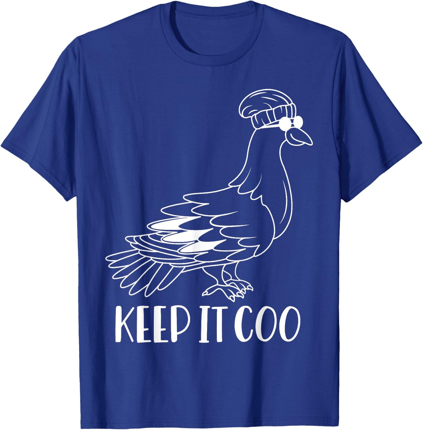 Hipster Pigeon - Keep it Coo Funny Cool Pigeon T-Shirt - T-Shirt | Royal