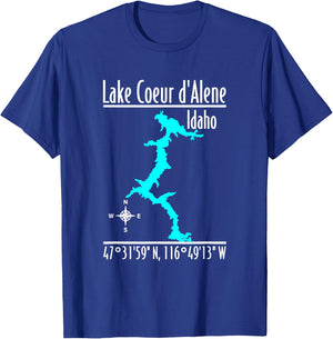 Modern Lake Coeur d'Alene - Idaho T-Shirt - T-Shirt | Royal