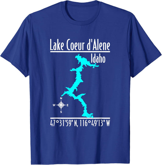 Modern Lake Coeur d'Alene - Idaho T-Shirt - T-Shirt | Royal