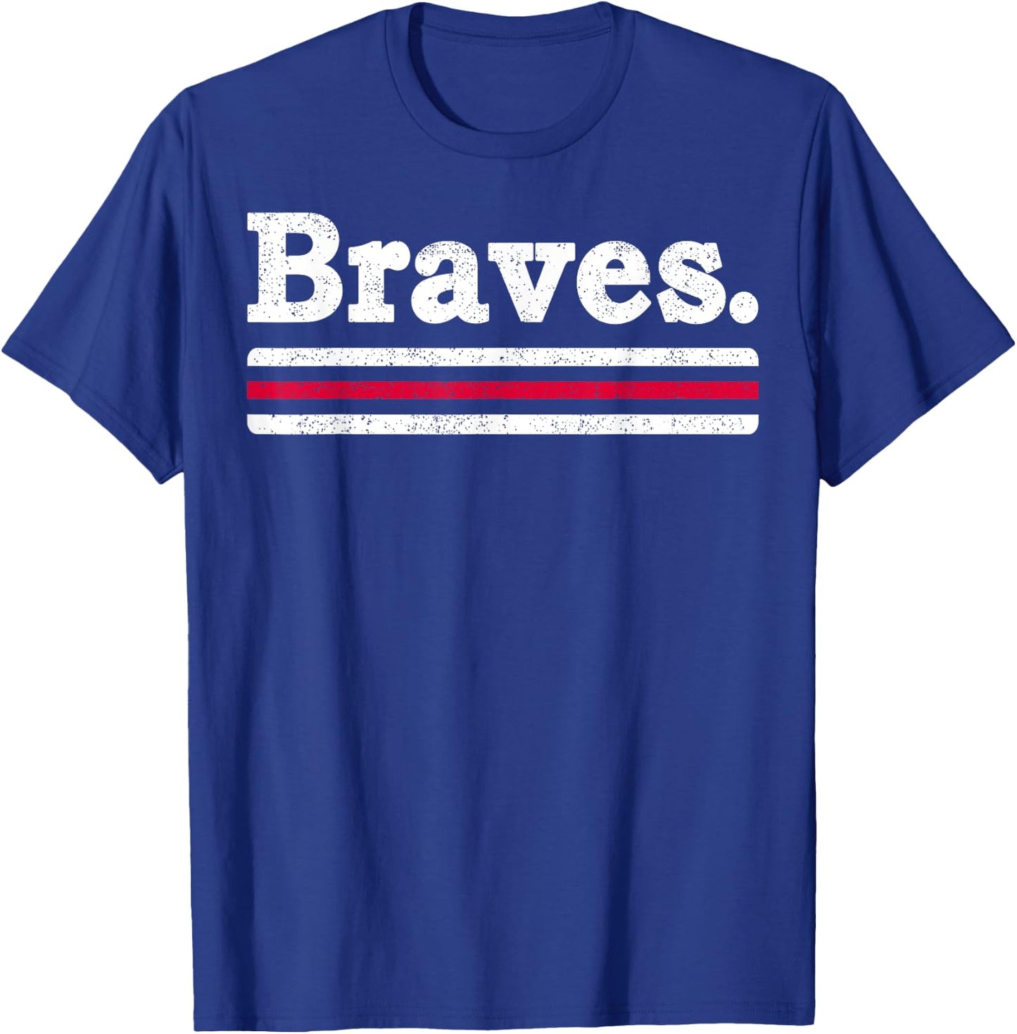 Vintage Braves Retro Three Stripes Weathered Shirt Men Women T-Shirt - T-Shirt | Royal