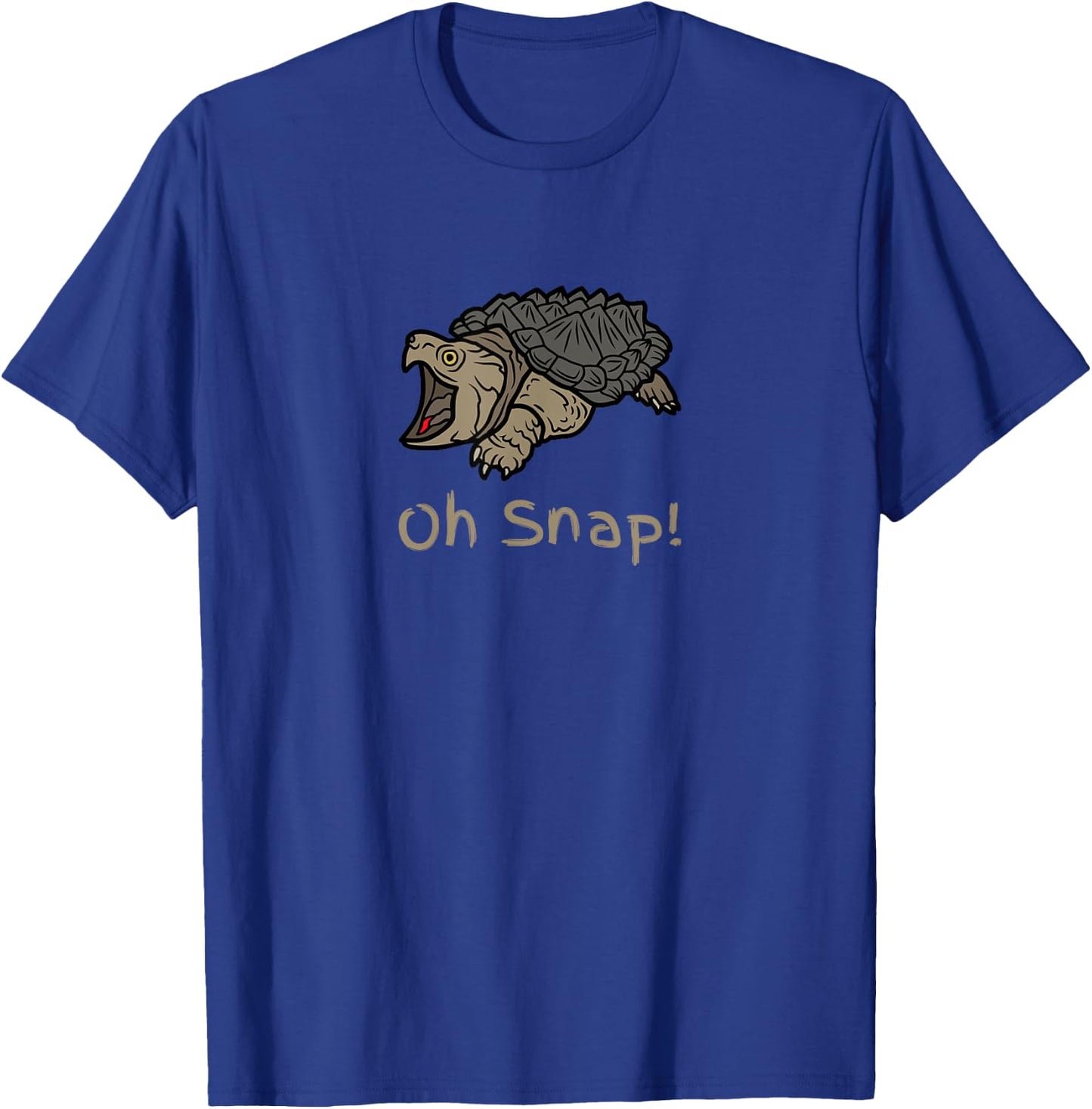 Oh Snap Statement, Snapping Turtle Funny Reptile Graphic Tan T-Shirt - T-Shirt | Royal