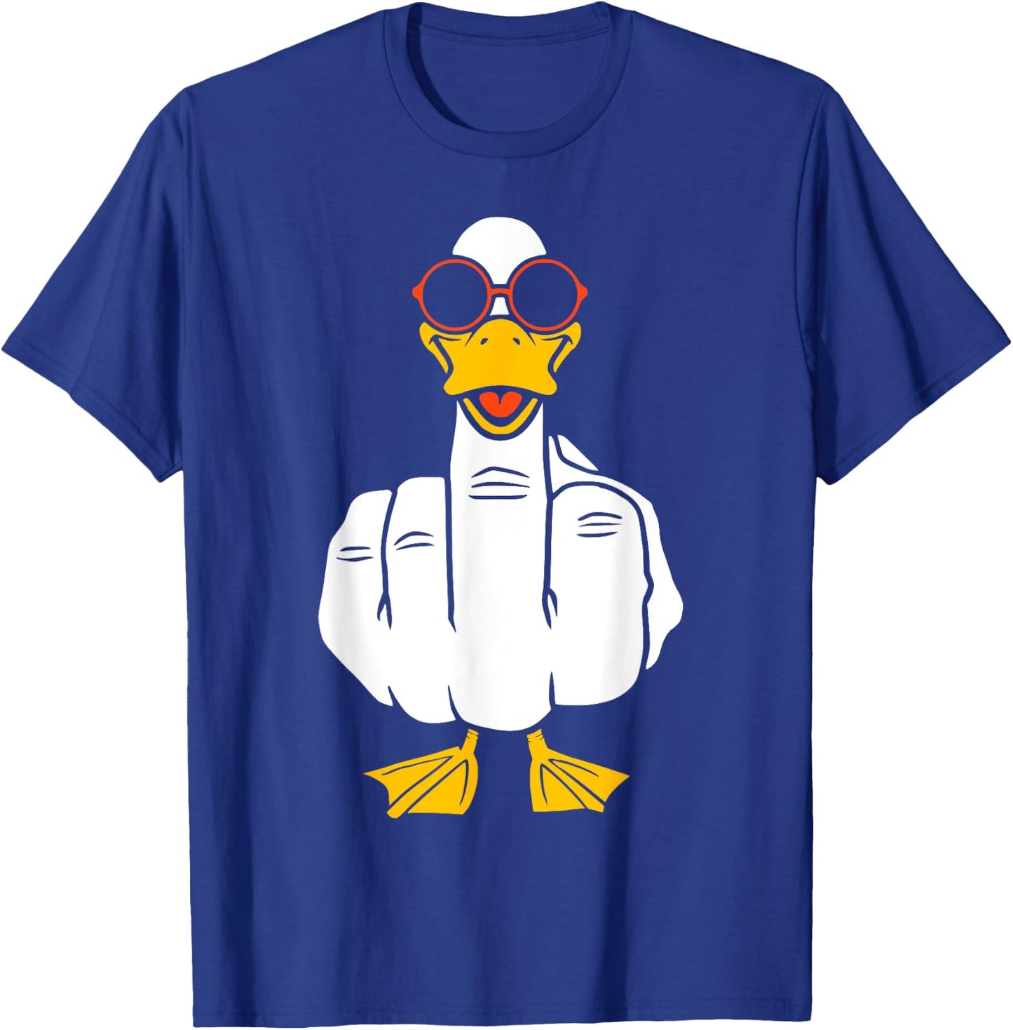 Middle Finger Funny Duck Inappropriate Rude Antisocial T-Shirt - T-Shirt | Royal