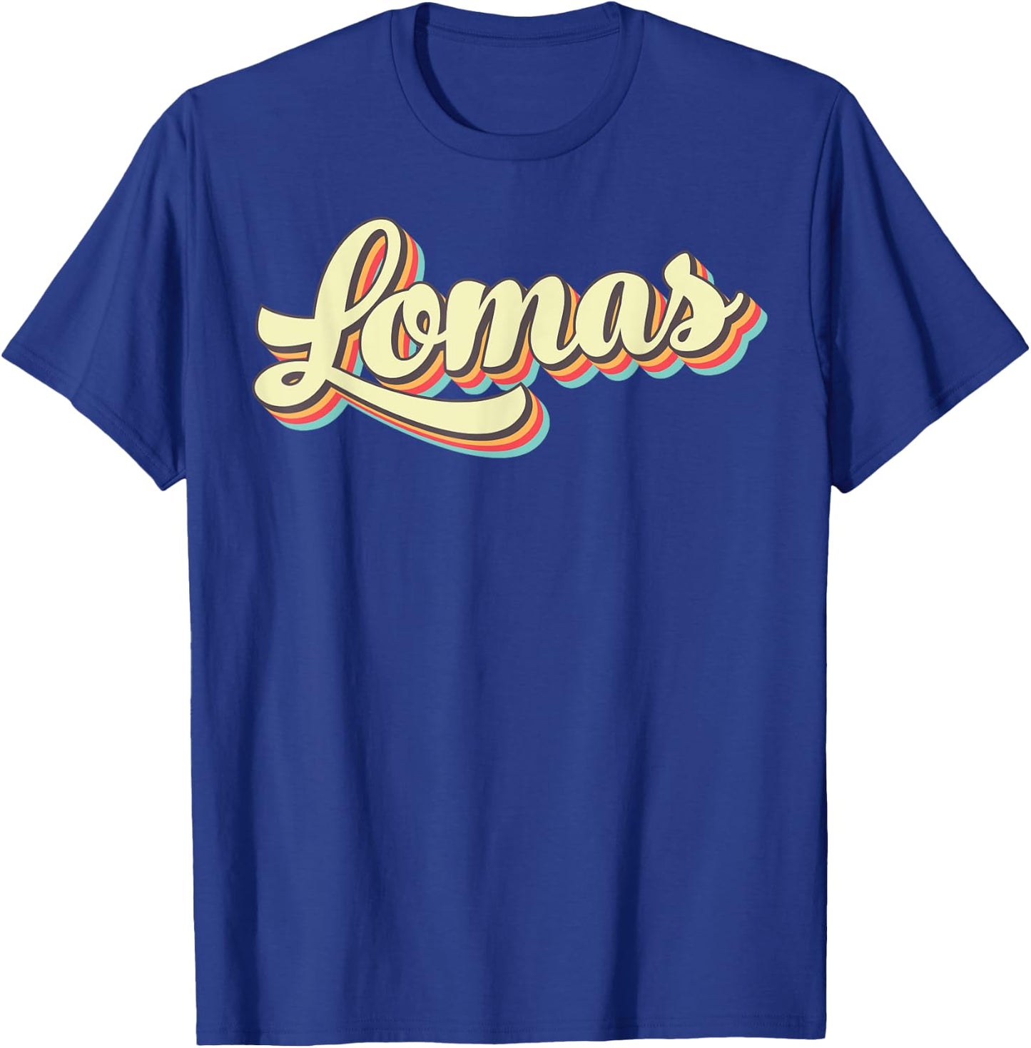 Lomas Retro Art Baseball Font Vintage T-Shirt - T-Shirt | Royal