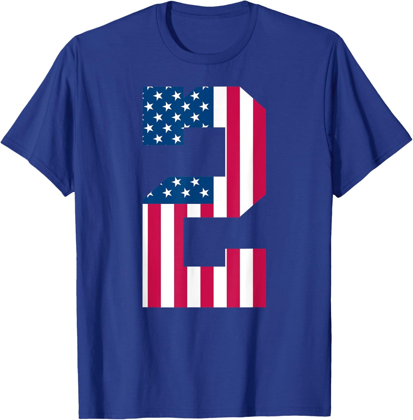 Fun 2nd Birthday US American Flag 2nd Of July Boy 2 Year Old T-Shirt - T-Shirt | Royal