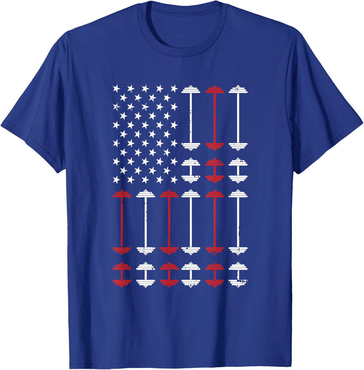 American Flag Gym 4th Of July Fitness Athlete Trainer T-Shirt - T-Shirt | Royal