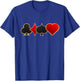 Elegant Poker Suits Design T-Shirt - T-Shirt | Royal