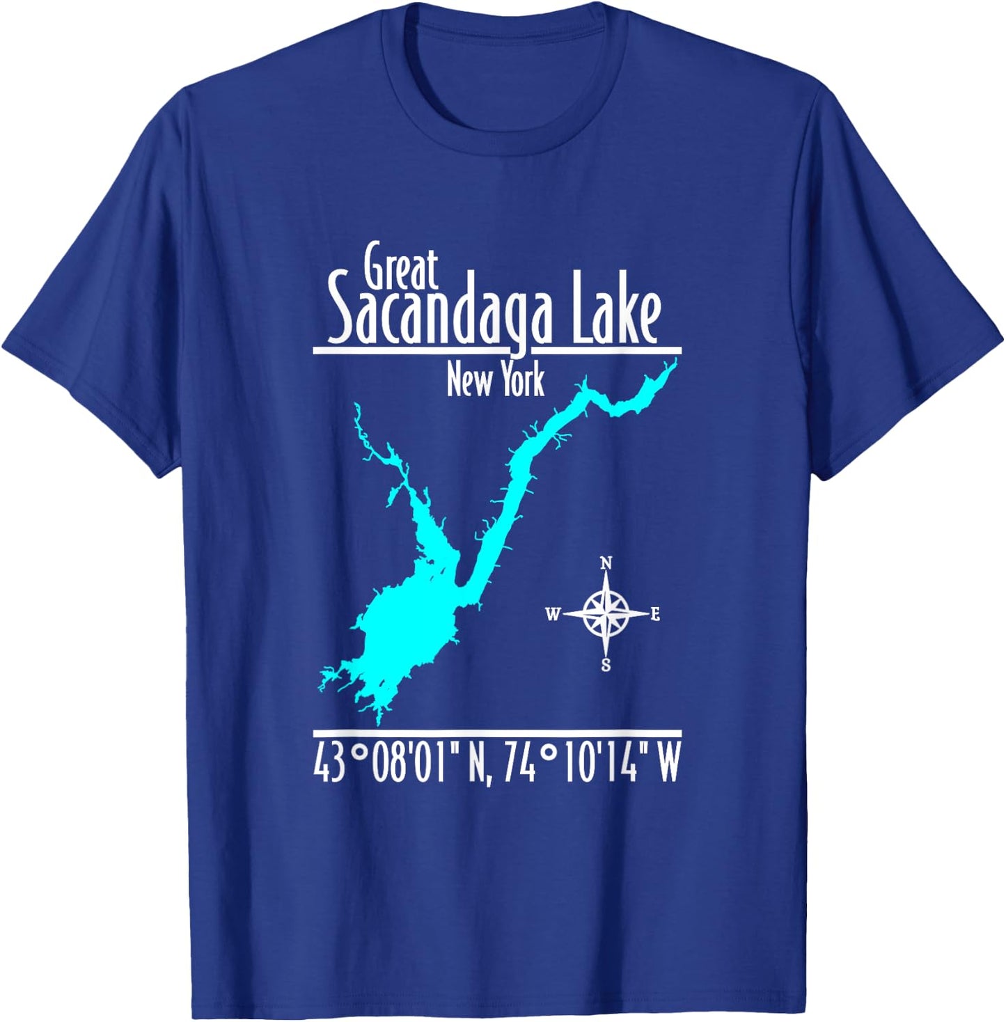 Modern Great Sacandaga Lake - New York T-Shirt - T-Shirt | Royal