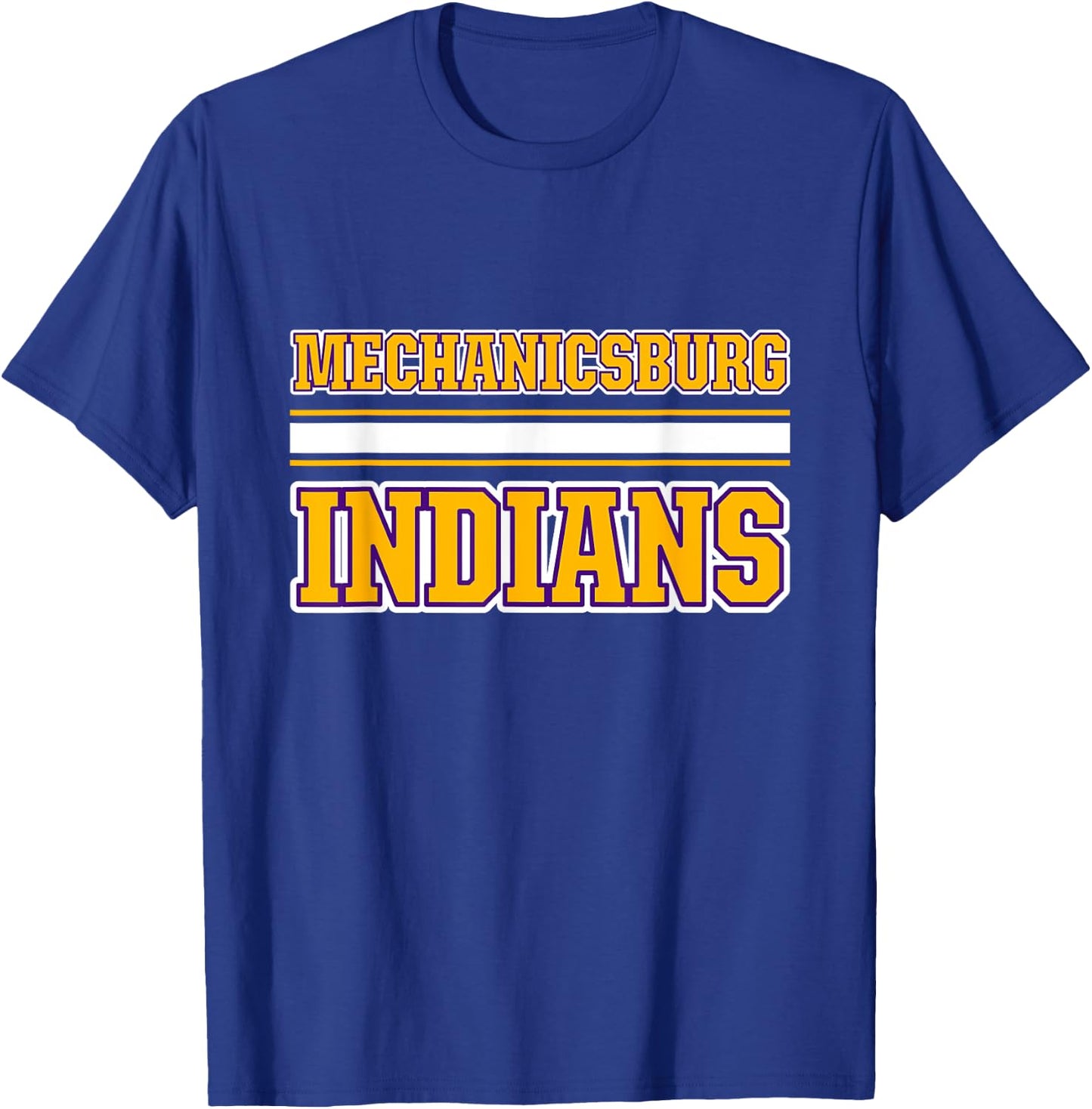 Mechanicsburg Indians Horizontal Stripes T-Shirt - T-Shirt | Royal