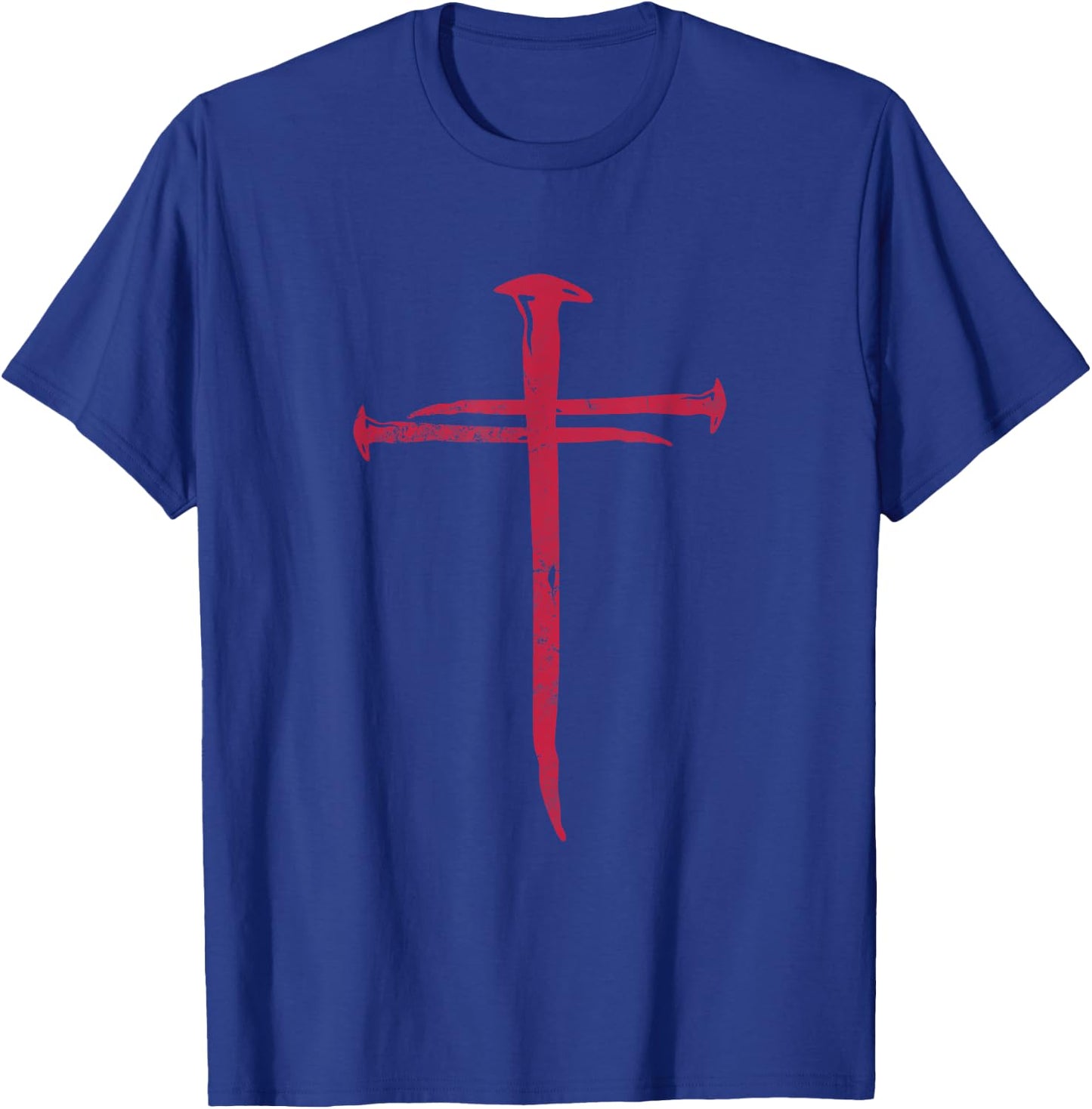 Cross Nails Crucifix Christian Catholic Religous Grunge T-Shirt - T-Shirt | Royal
