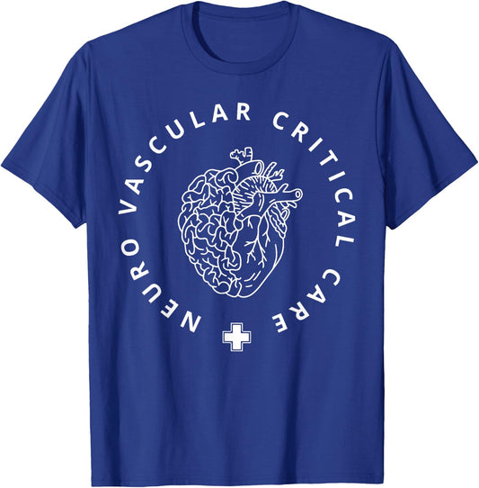 Retro Neuro Vascular Critical Care Nurse Neuro ICU ICU RN T-Shirt - T-Shirt | Royal