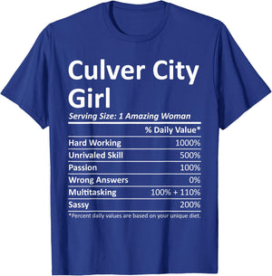 CULVER CITY GIRL CA CALIFORNIA Funny City Home Roots Gift T-Shirt - T-Shirt | Royal