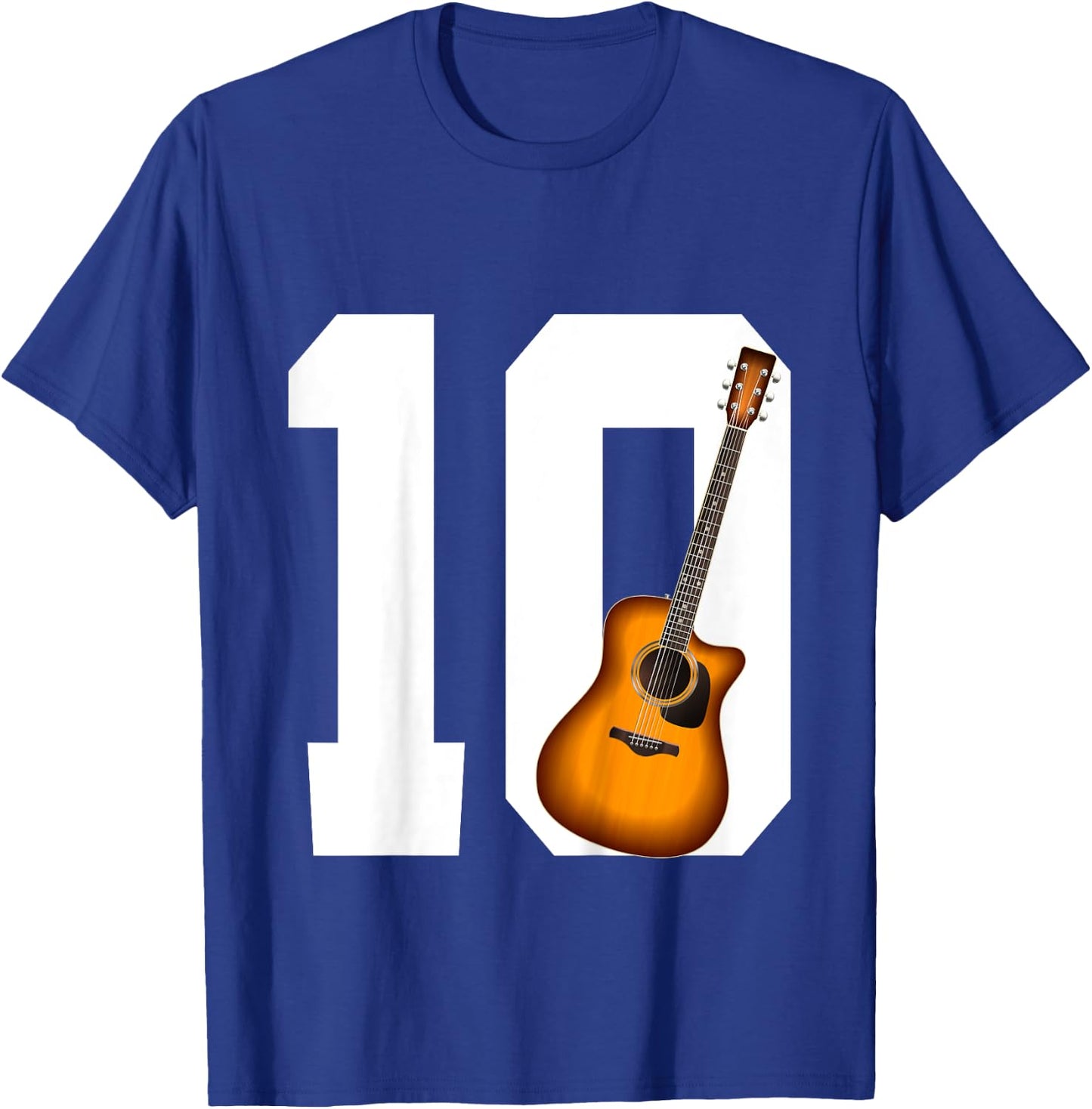 Young Guitarists and Music Lovers 10th Birthday Guitar T-Shirt - T-Shirt | Royal