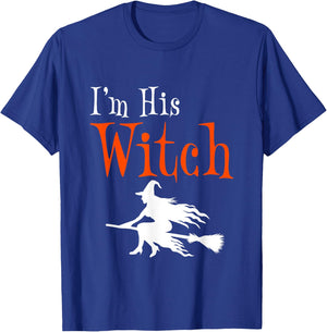 I'm His Witch Funny Matching Couple Halloween Costume T-Shirt - T-Shirt | Royal