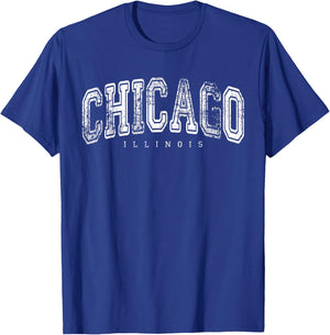 Chicago Illinois Vintage Retro US City State Travel T-Shirt - T-Shirt | Royal