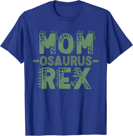 Momsaurus T rex Dinosaur Funny Mom Saurus Matching Family T-Shirt - T-Shirt | Royal