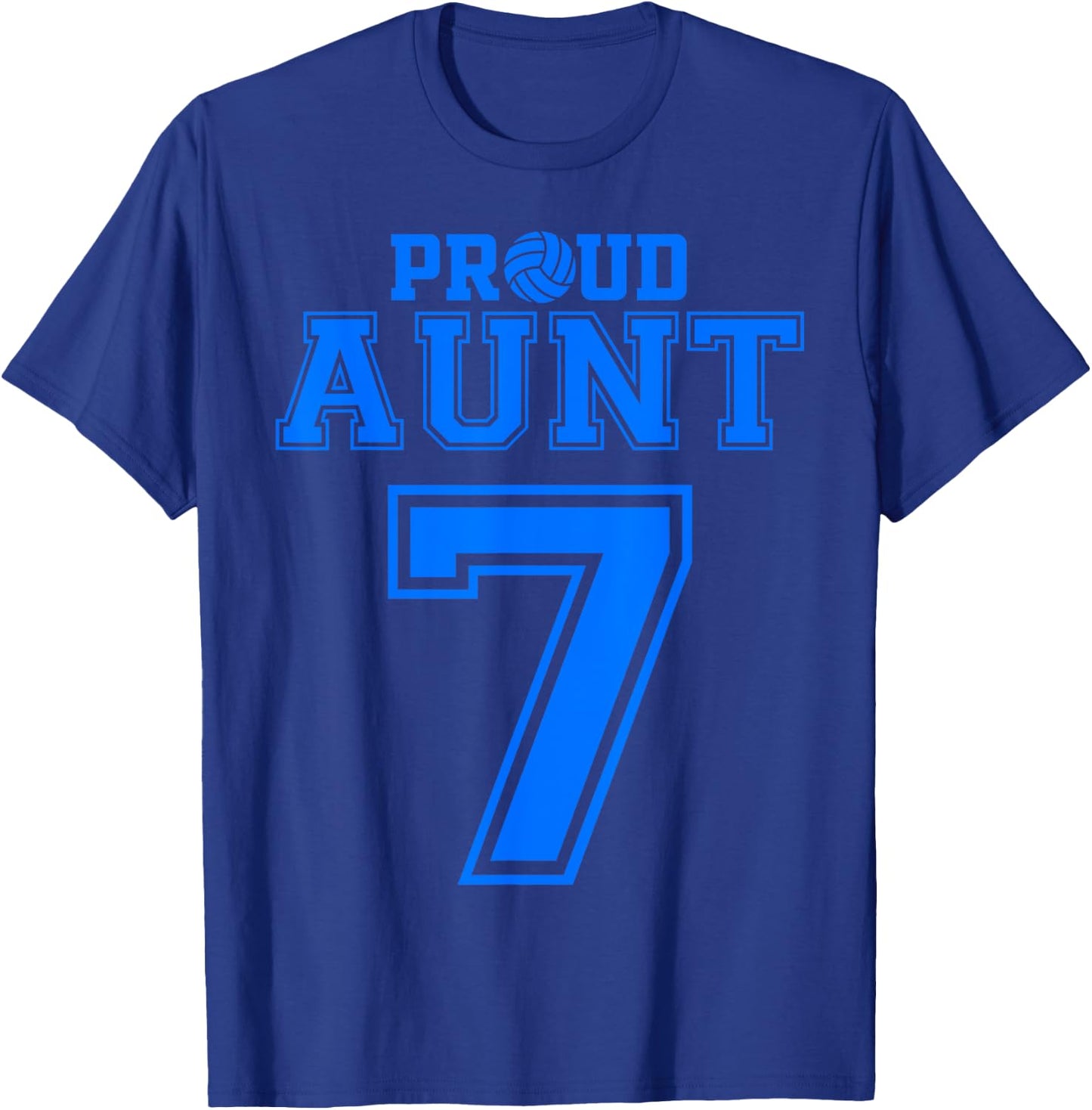 Proud Volleyball Aunt Number 7 B T-Shirt - T-Shirt | Royal