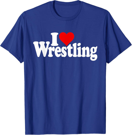 I Love Heart Wrestling T-Shirt - T-Shirt | Royal