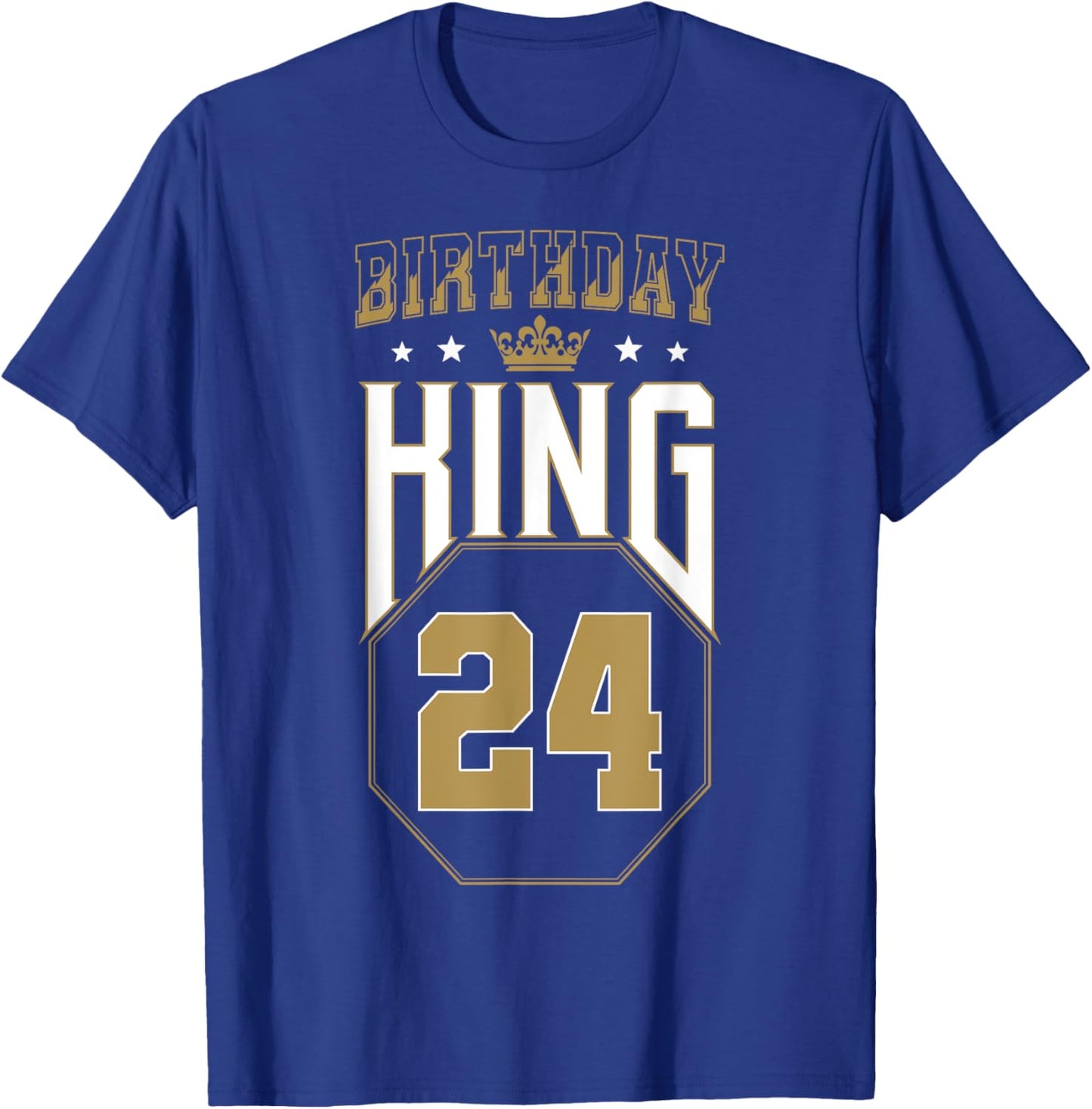 Birthday King 24th Birthday Crown 24 Years Bday T-Shirt - T-Shirt | Royal