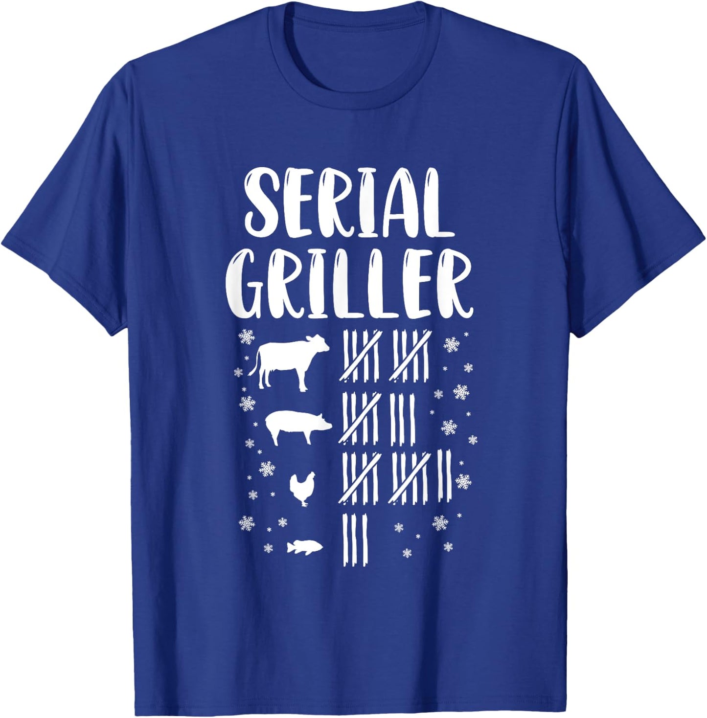 Serial Griller Christmas Pajama Funny BBQ Smoker Grill Chef T-Shirt - T-Shirt | Royal