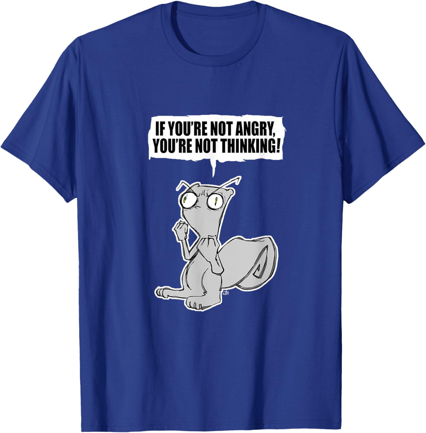 iLL WiLL PrEss, LLC If You're Not Angry... Foamy The Squirrel Black Cotton, Polyester Blend Modern Cartoon T-Shirt - T-Shirt | Royal