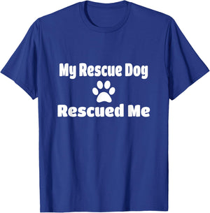 My Rescue Dog Rescued Me Paw Print T-Shirt - T-Shirt | Royal