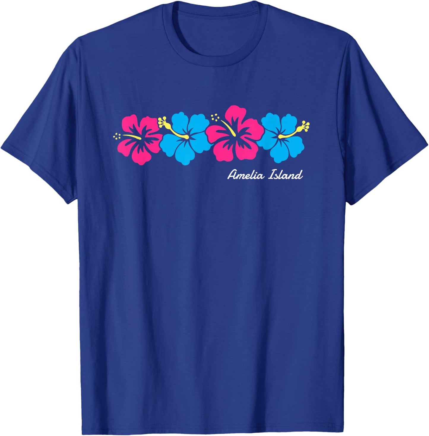 Amelia Island Florida Hibiscus Flower Girls Souvenir T-Shirt - T-Shirt | Royal