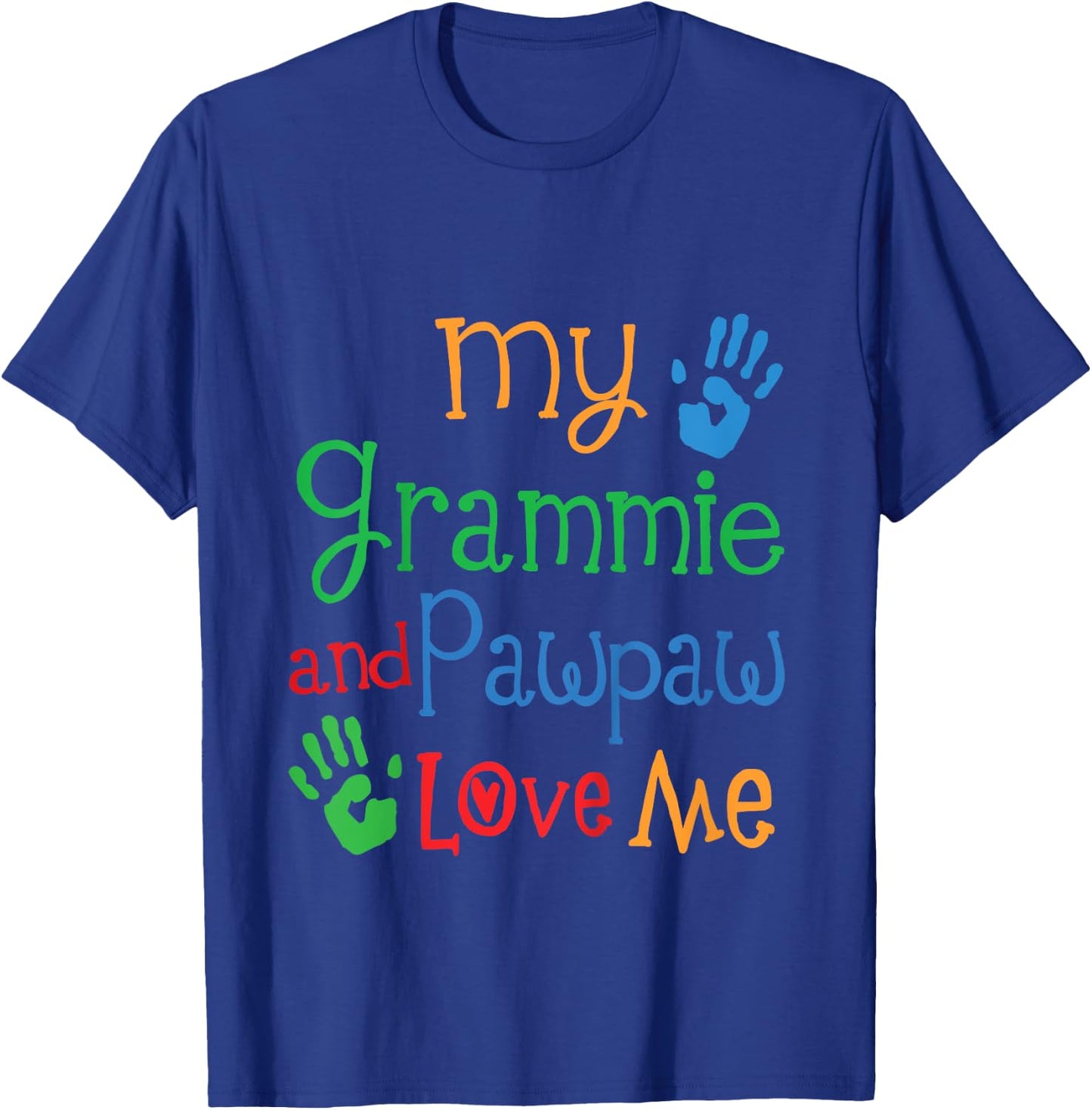 Kids Grammie And Pawpaw Love Me Grandchild T-Shirt - T-Shirt | Royal