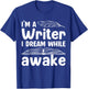 Writer Outfit Women Writing Lover Author Poet Writer T-Shirt - T-Shirt | Royal