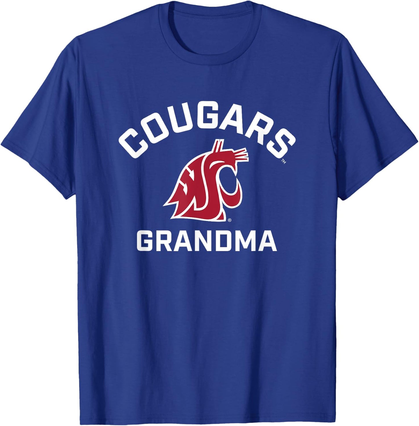 Washington State University Cougars Arched Grandma T-Shirt - T-Shirt | Royal