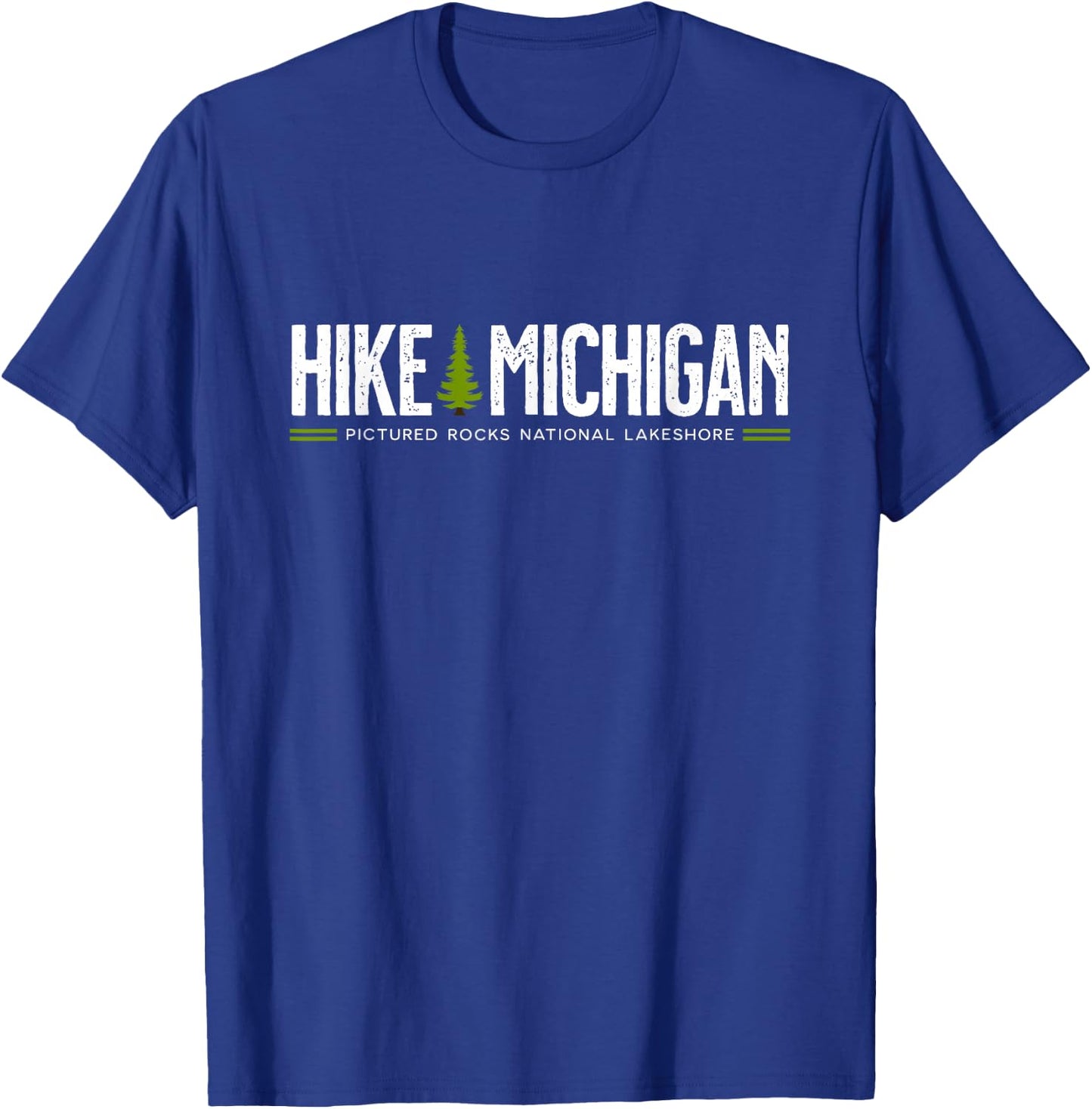 Michigan Pictured Rocks Lakeshore Hike Tree Retro Graphic T-Shirt - T-Shirt | Royal