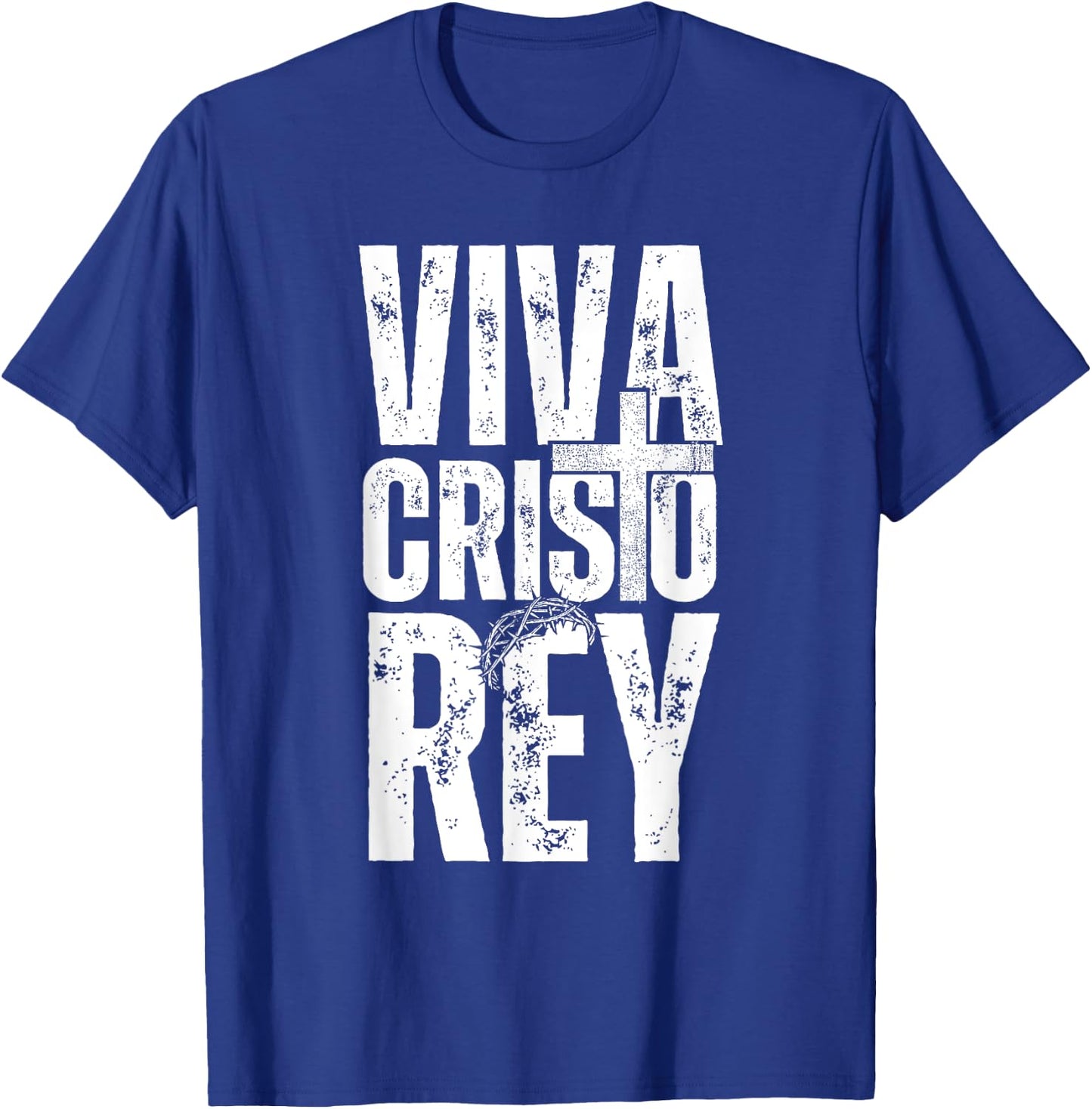 Viva Cristo Rey, Epic Christian Spanish Emblem T-Shirt - T-Shirt | Royal