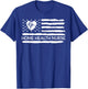 Home Health Nurse Heart American Flag Women Men T-Shirt - T-Shirt | Royal