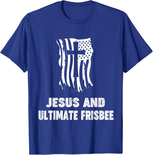 Ultimate Frisbee Player Christian Jesus and Ultimate Frisbee T-Shirt - T-Shirt | Royal