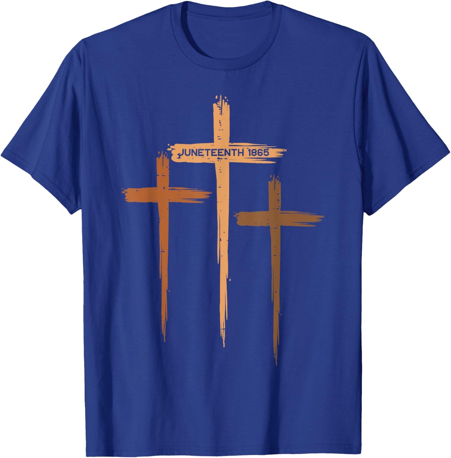 Juneteenth Cross Black Freedom Day Christian Men Women Kids T-Shirt - T-Shirt | Royal
