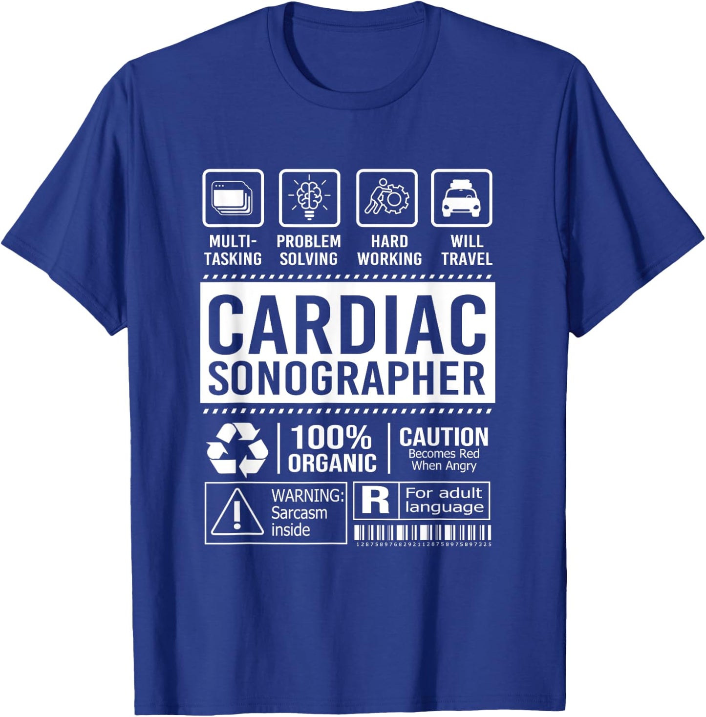 Vintage Cardiac Sonography Echo Tech Cardiac Sonographer T-Shirt - T-Shirt | Royal