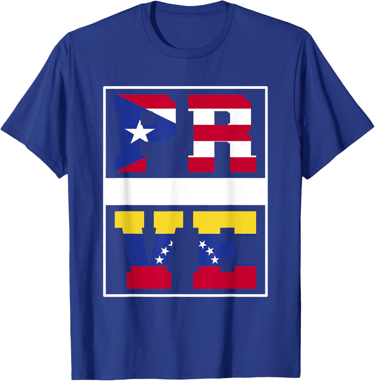 Half Boricua Venezuelan Mixed Heritage Puerto Rico Venezuela T-Shirt - T-Shirt | Royal