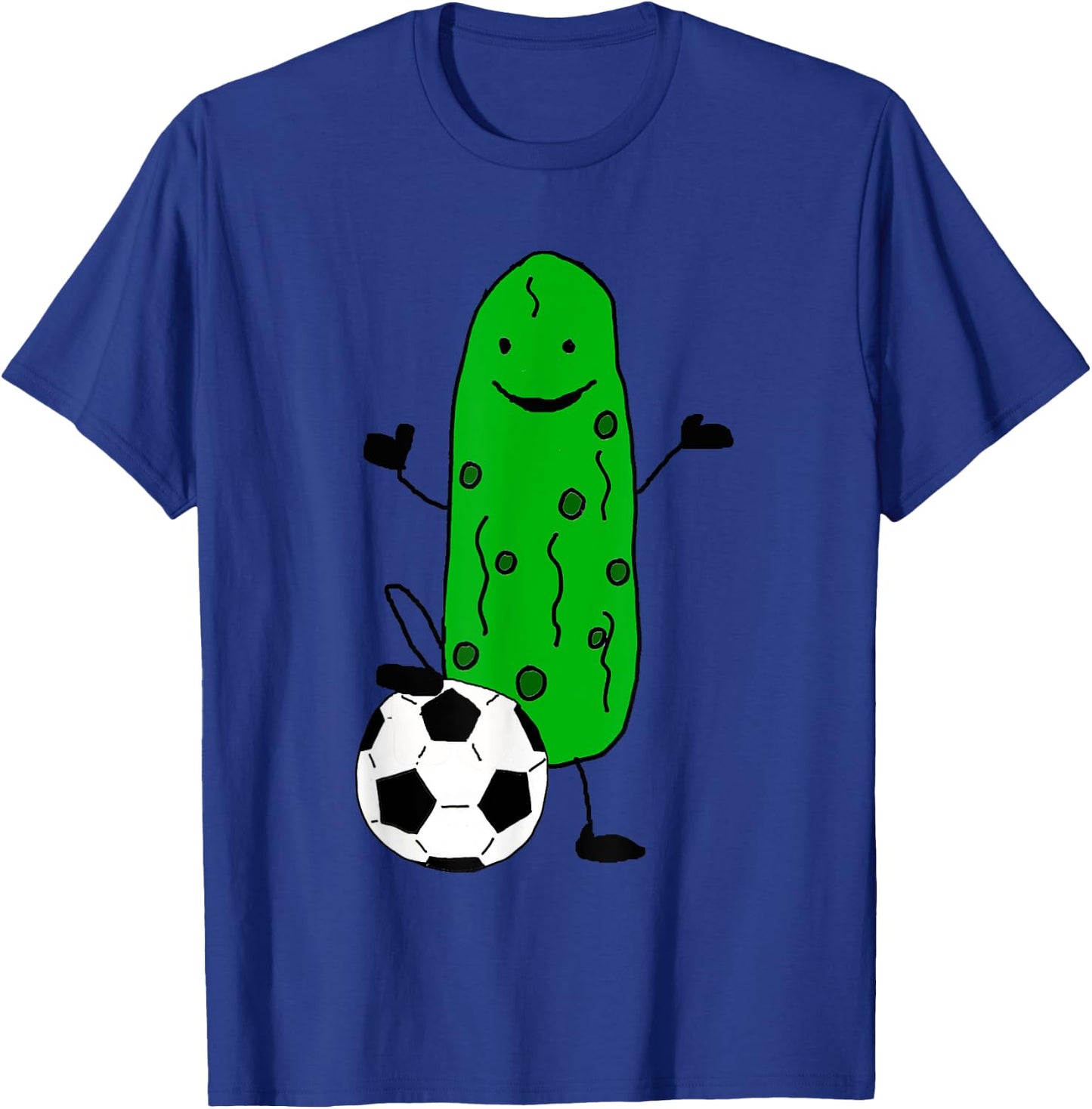 Smilealottees Funny Dill Pickle Playing Soccer T-Shirt - T-Shirt | Royal