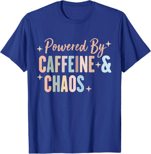 Powered by Caffeine and Chaos - Funny ADHD T-Shirt - T-Shirt | Royal