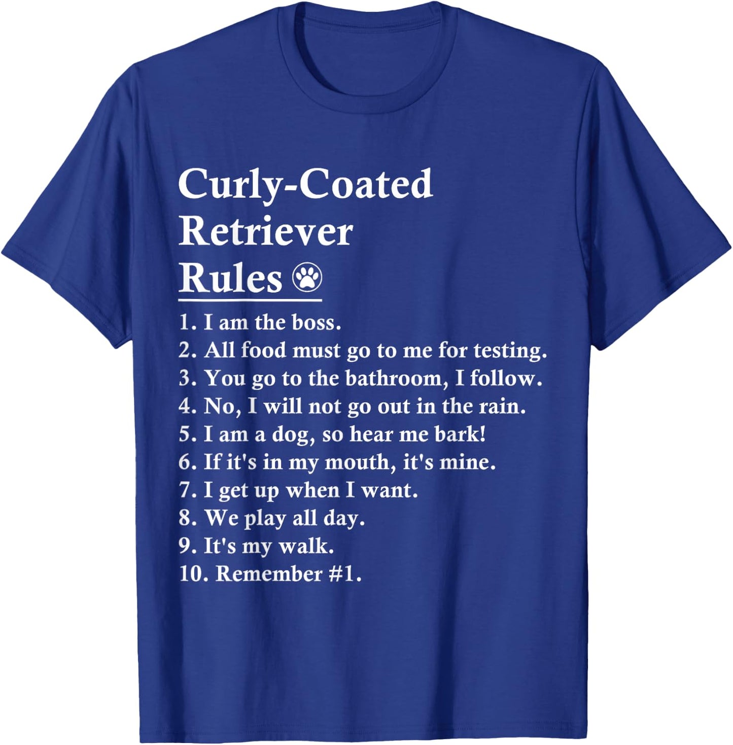Funny Curly-coated Retriever Dog Rules Curly Women Kids T-Shirt - T-Shirt | Royal