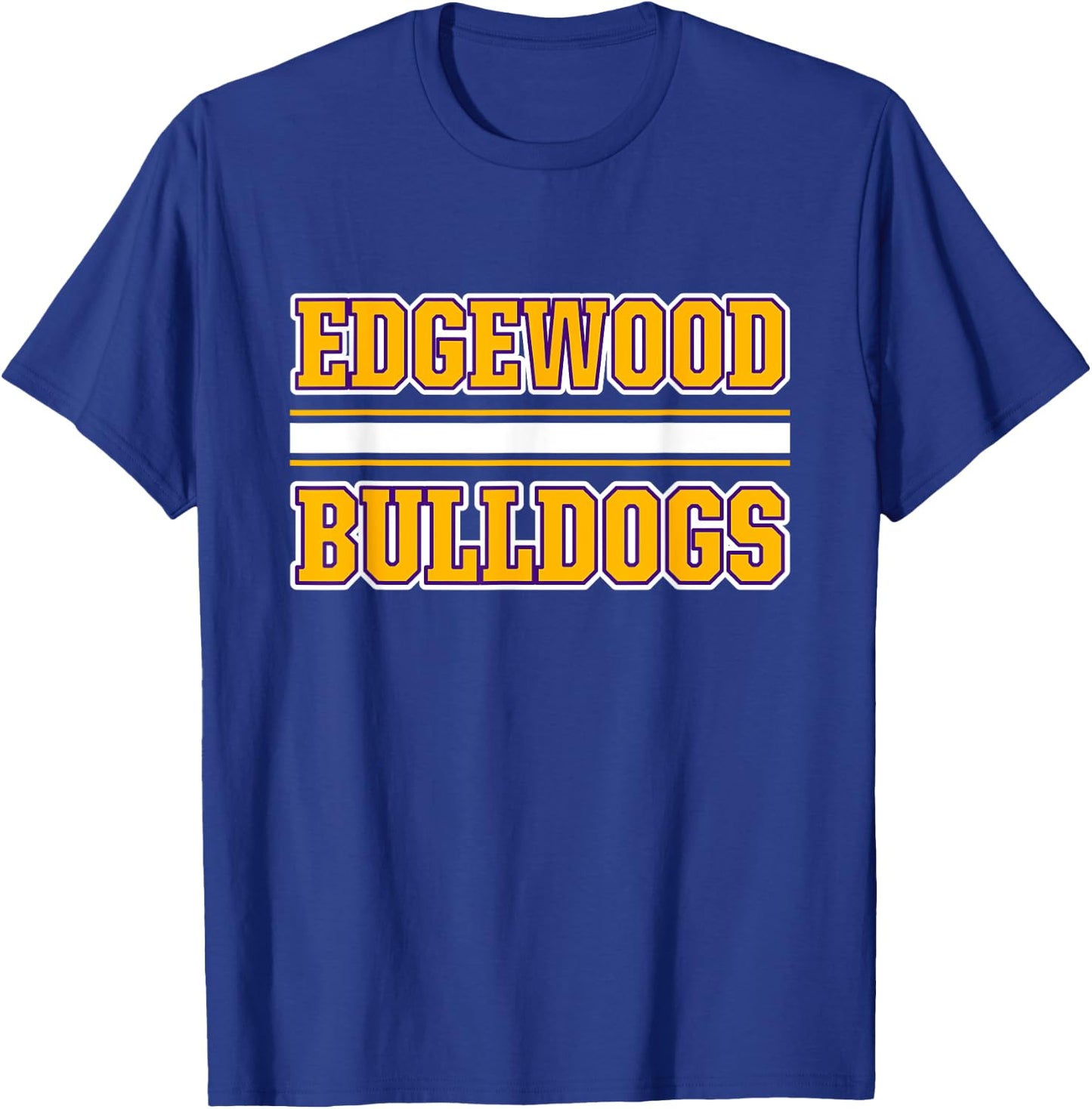 Edgewood Bulldogs Horizontal Stripes T-Shirt - T-Shirt | Royal