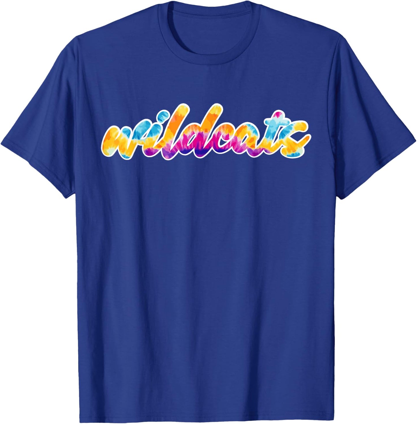 Wildcats Tie Dye School Spirit Wear Funky Vibe Style T-Shirt - T-Shirt | Royal
