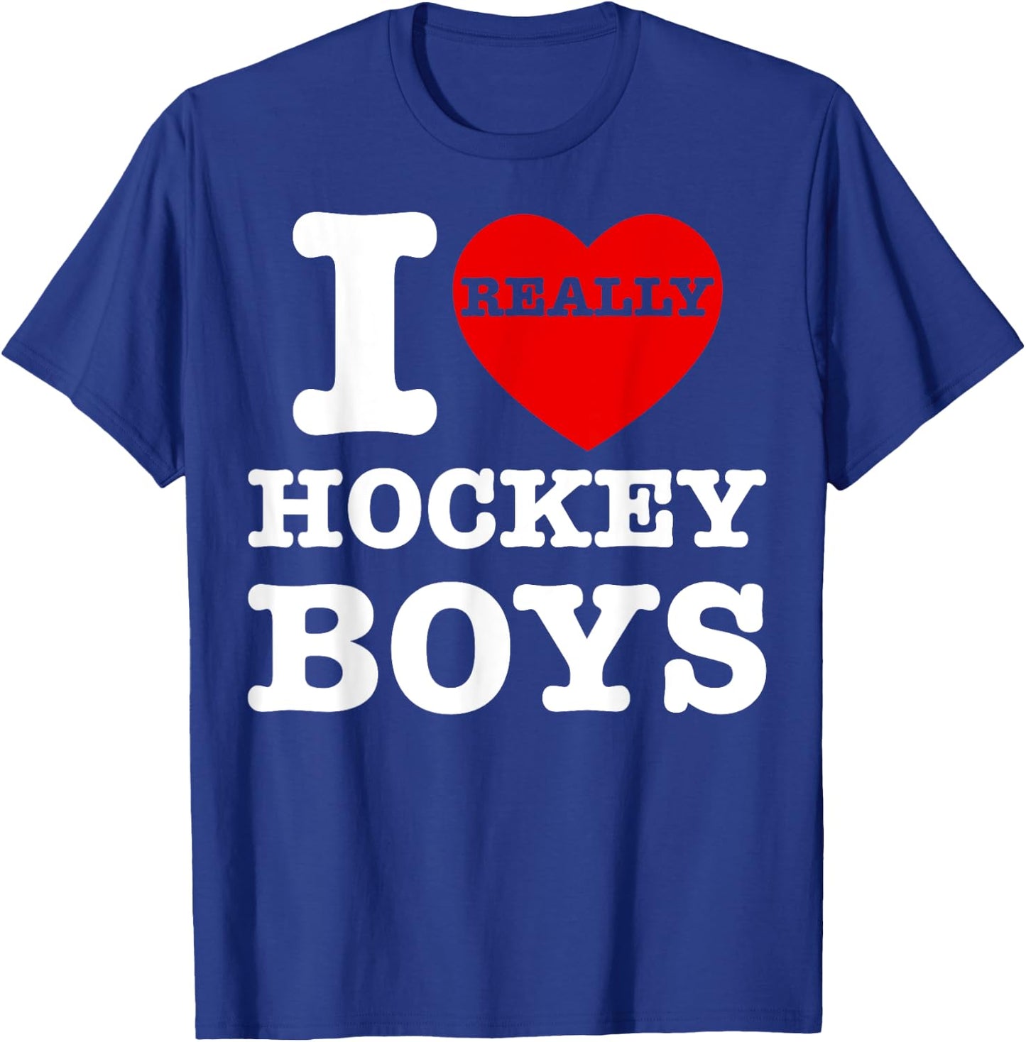 I Love Hockey Boys I Heart Hockey Boys Family Matching Funny T-Shirt - T-Shirt | Royal
