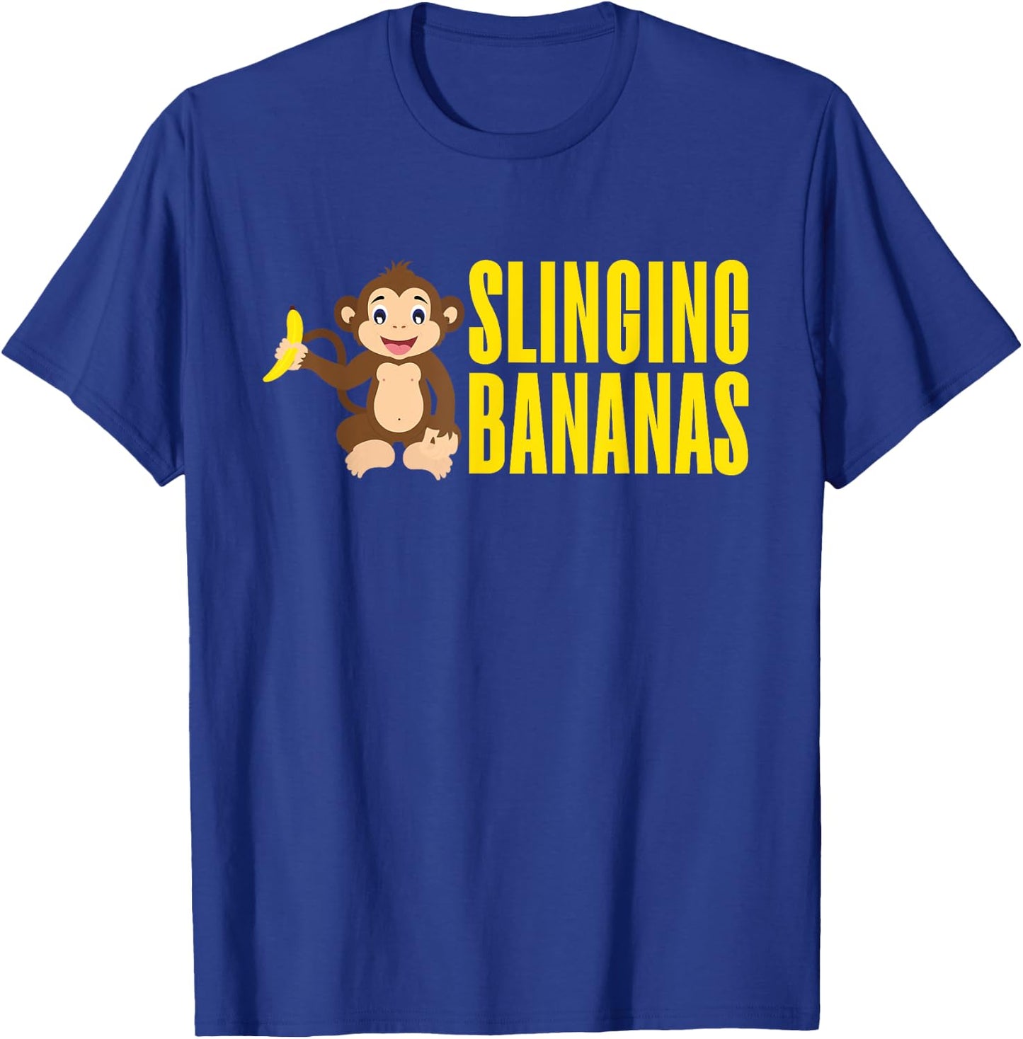Slinging Bananas Monkey T-Shirt - T-Shirt | Royal