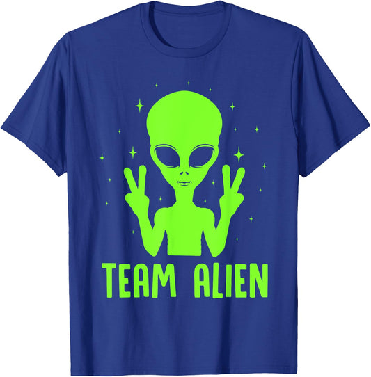 Alien Lover Funny UFO Abduction Team Alien Men Women Kids T-Shirt - T-Shirt | Royal
