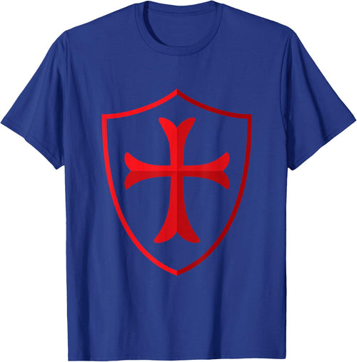 Crusader shirt Christian Knights Templar Cross and Shield
